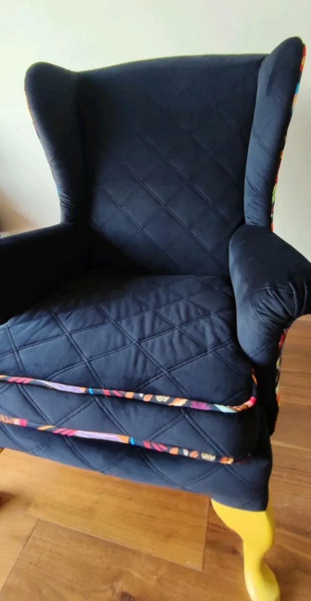 Colourful Queen Anne Armchair - Image 3