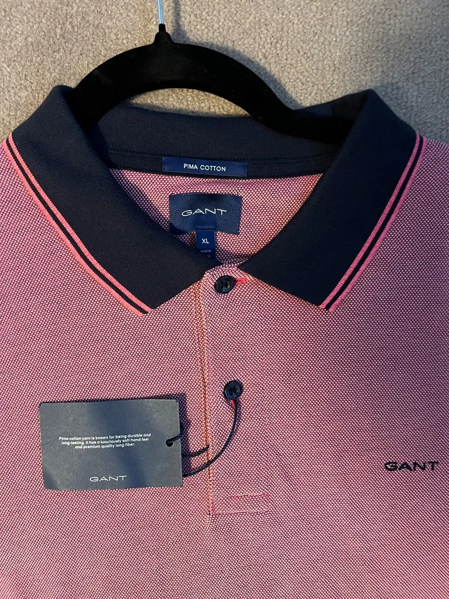 Men’s Pink /Navy Polo shirt - Image 3
