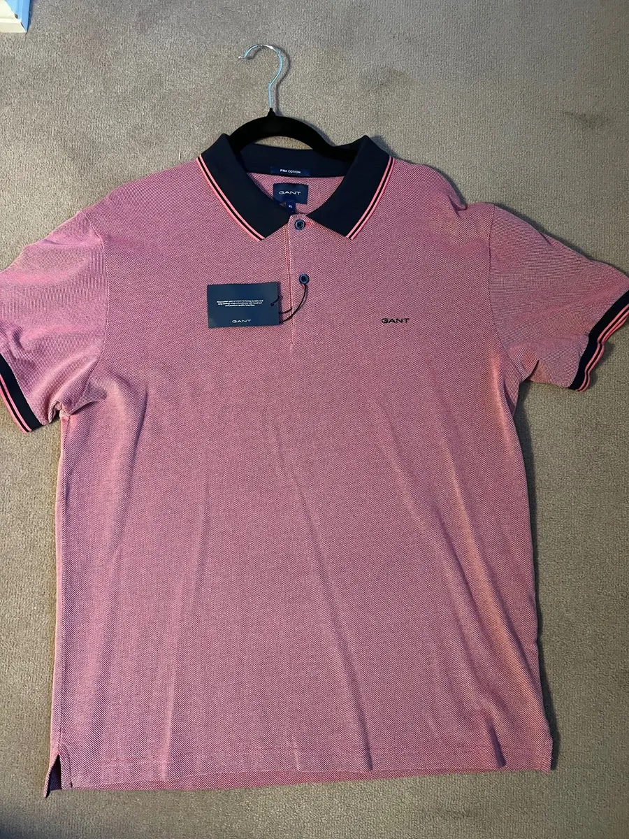 Men’s Pink /Navy Polo shirt - Image 4