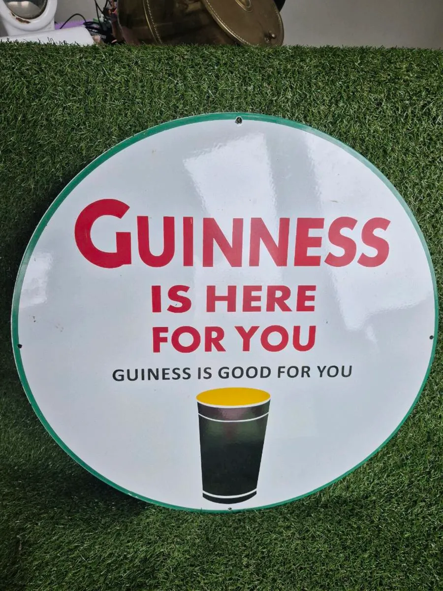 Enamel metal Guinness sign - Image 1