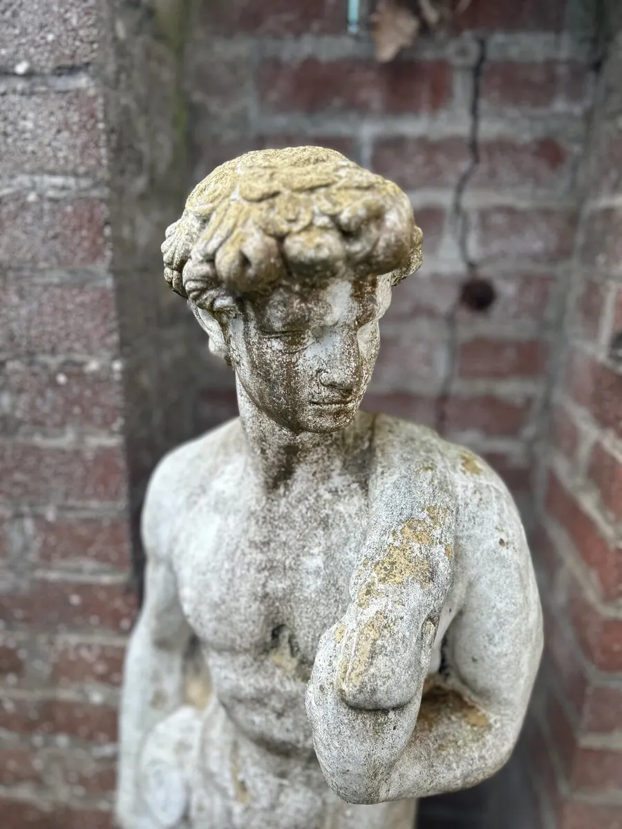 Vintage Stone Cast Statue of a Male - Image 1