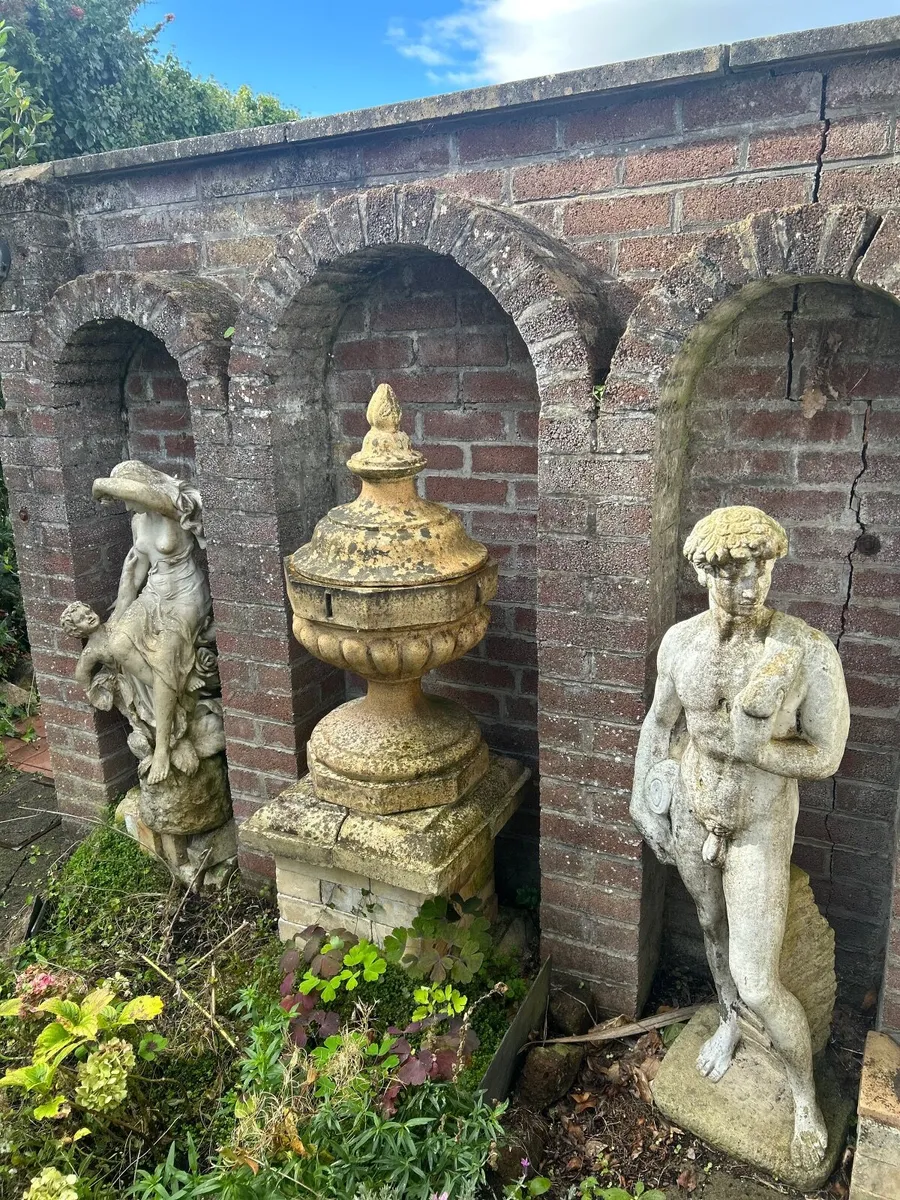 Vintage Stone Cast Statue of a Male - Image 4