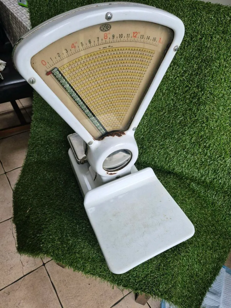 Vintage 2 sided ASCO shop scales - Image 1