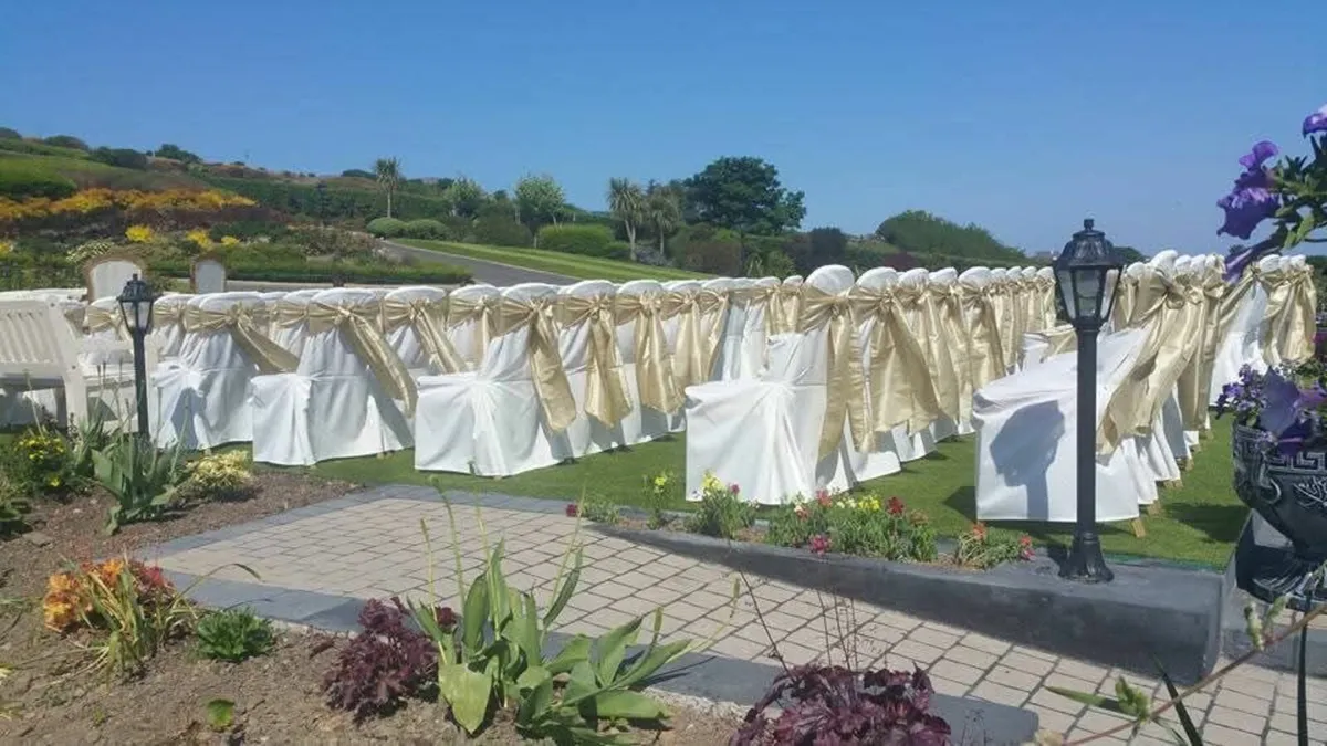 Wedding Decor chair covers , backdrop , lacehoods - Image 2