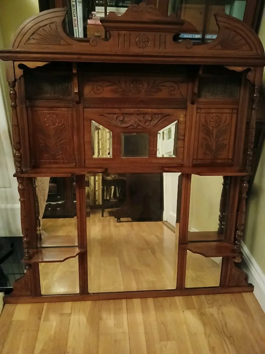 Victorian Mahogany Overmantle