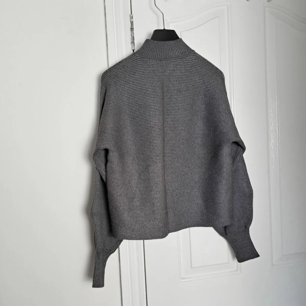 Bershka Grey High Neck Sweater Jumper Size XS - Image 3
