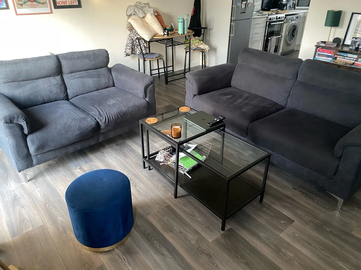Couches & footstool - Image 1