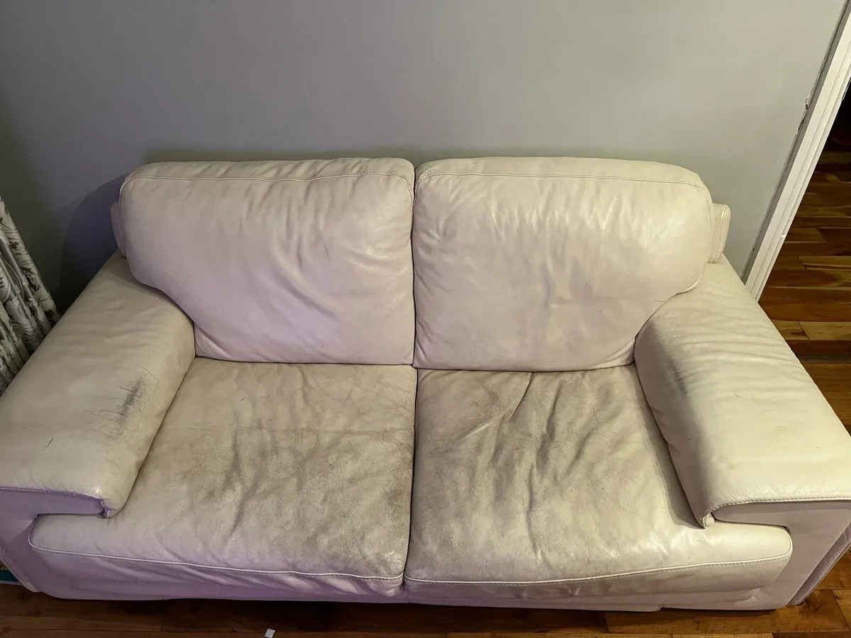 Leather Couch Sofa - Image 1