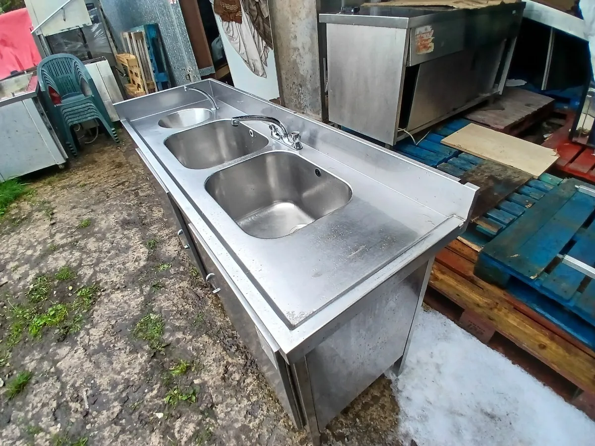 Stainless steel cabbinet double sink unit - Image 2
