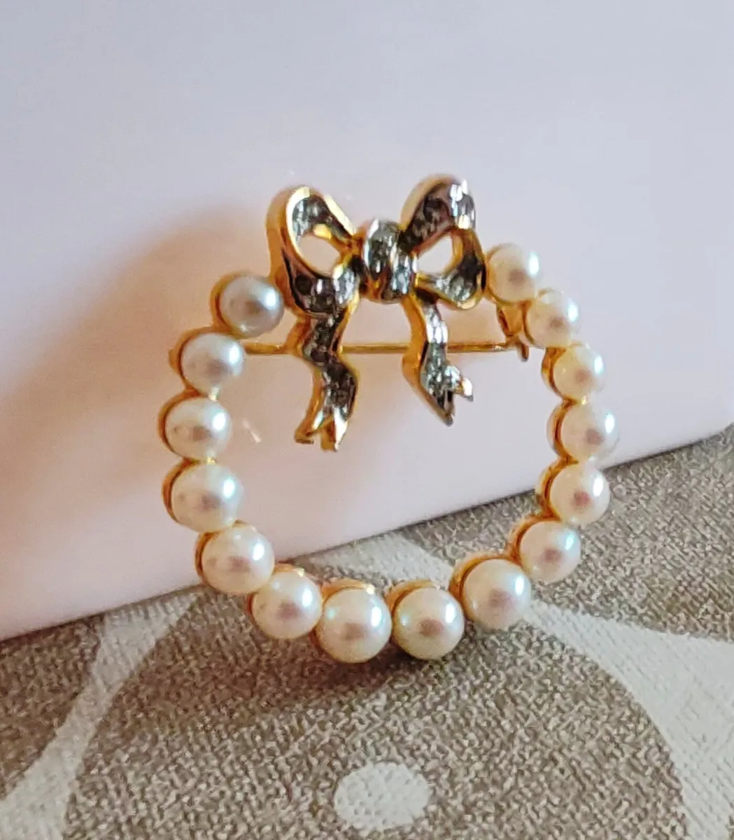 Retro pearl brooch - Image 3
