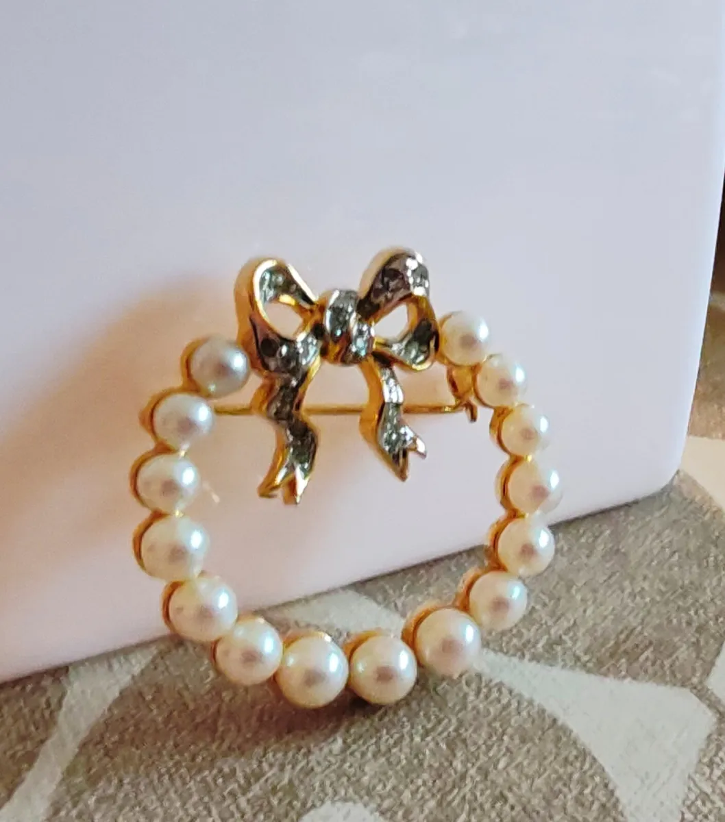 Retro pearl brooch - Image 4