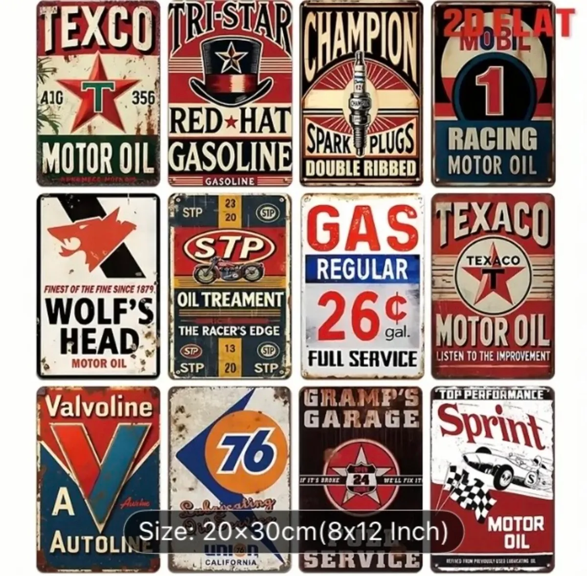 12 metal retro motor signs free postage - Image 1