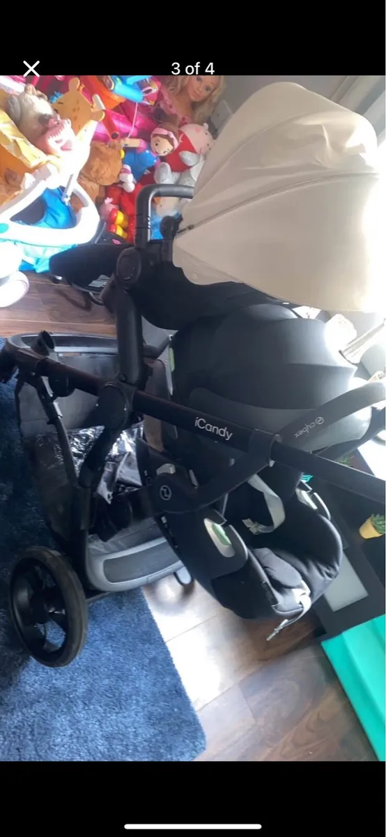 Icandy orange double pushchair - Image 2