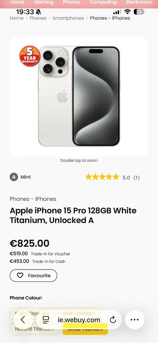 iPhone 15 Pro 128GB White simfree - Image 2