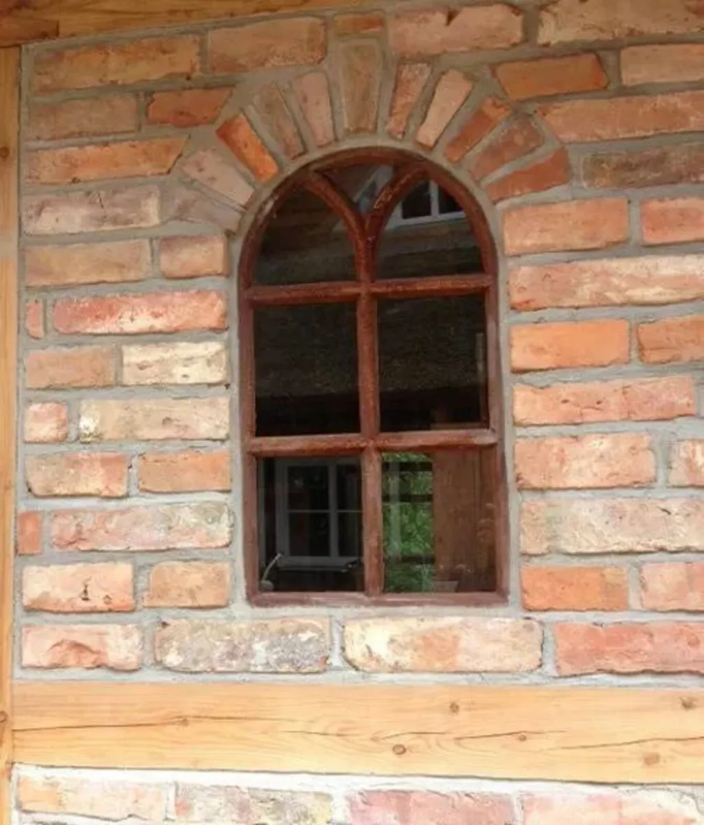Iron Window with Round Arch | Approx. 98 x 54 cm | - Image 1