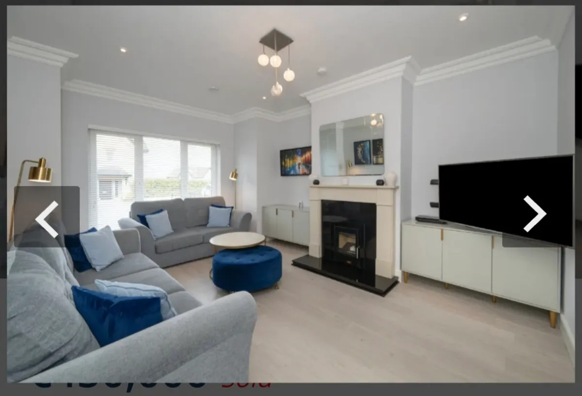 Grey/blue sofa set - Image 2