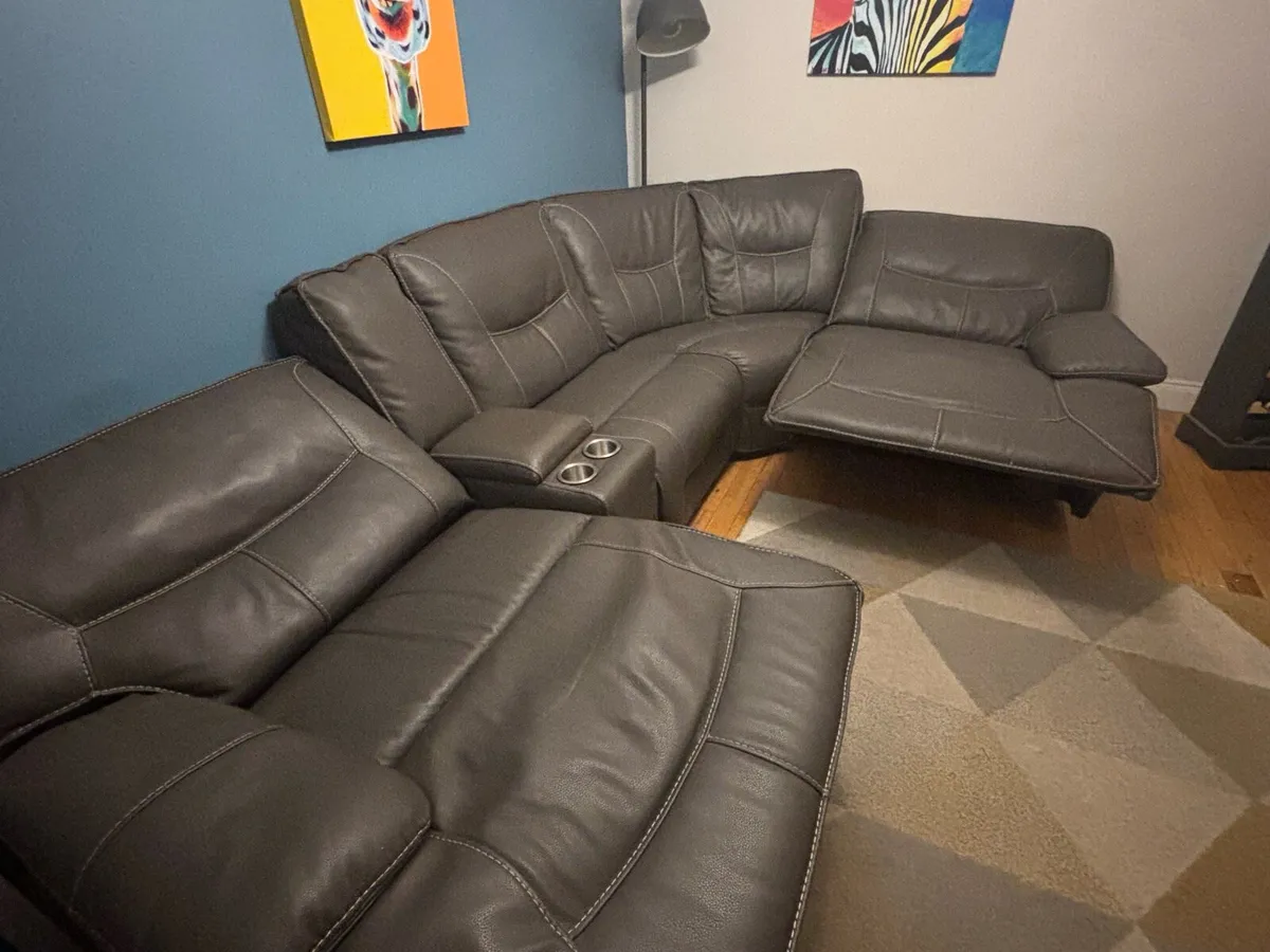 Brown Leather Modular Sofa - Image 2