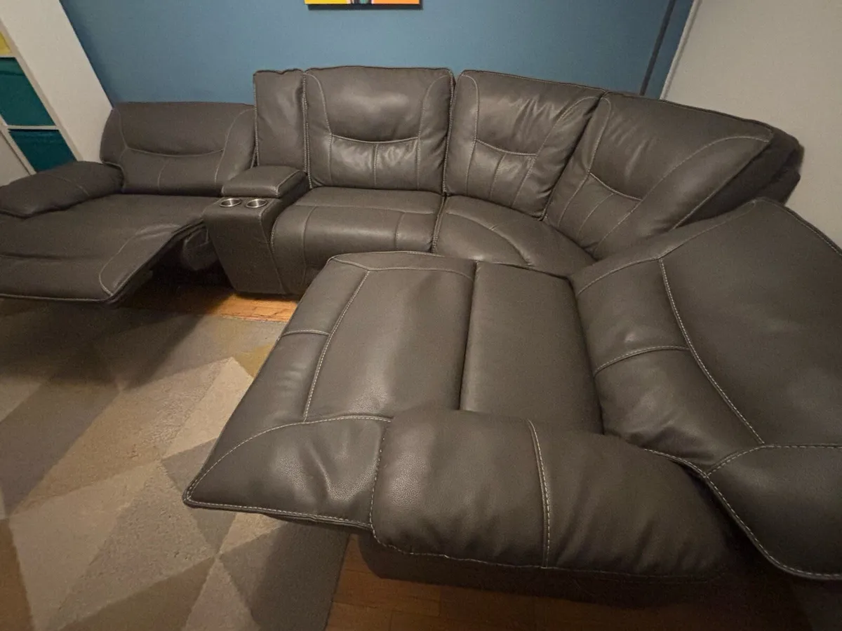 Brown Leather Modular Sofa - Image 4