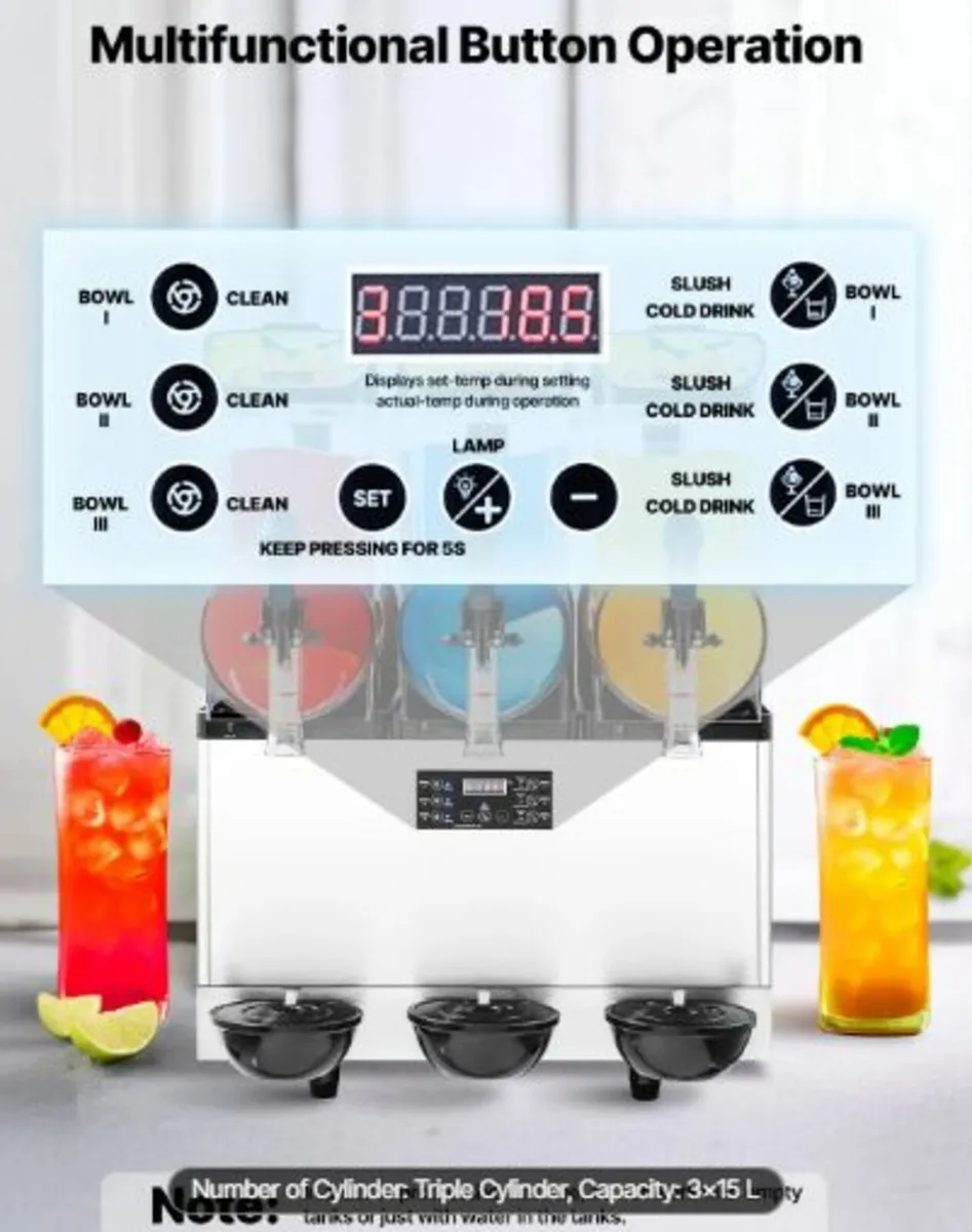 Commercial Frozen Drink Maker, 15Lx3 Triple Tank - Image 3