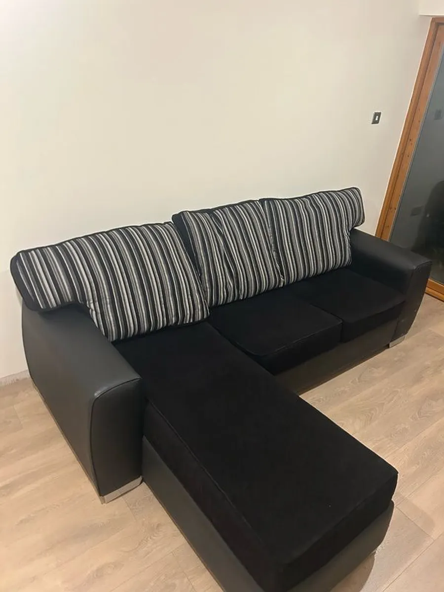 Black L Shaped Sofa - Image 1