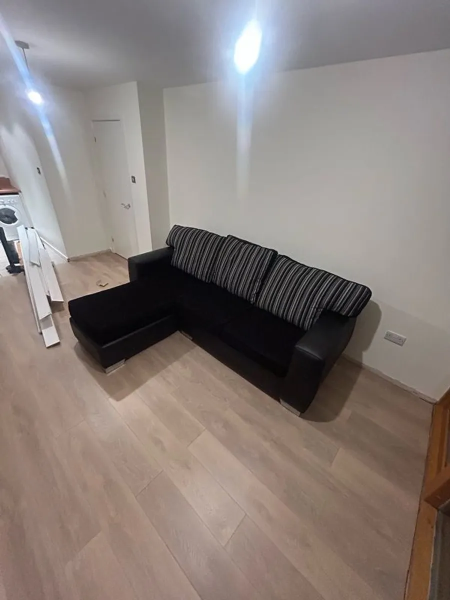 Black L Shaped Sofa - Image 2