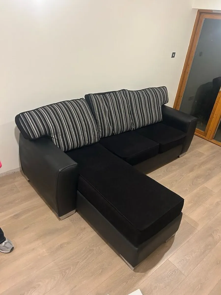 Black L Shaped Sofa - Image 3