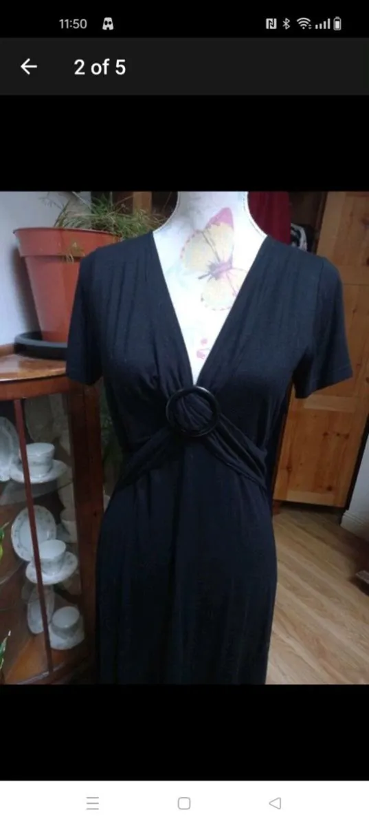 Ladies LEA H Black dress with Stretch. - Image 1