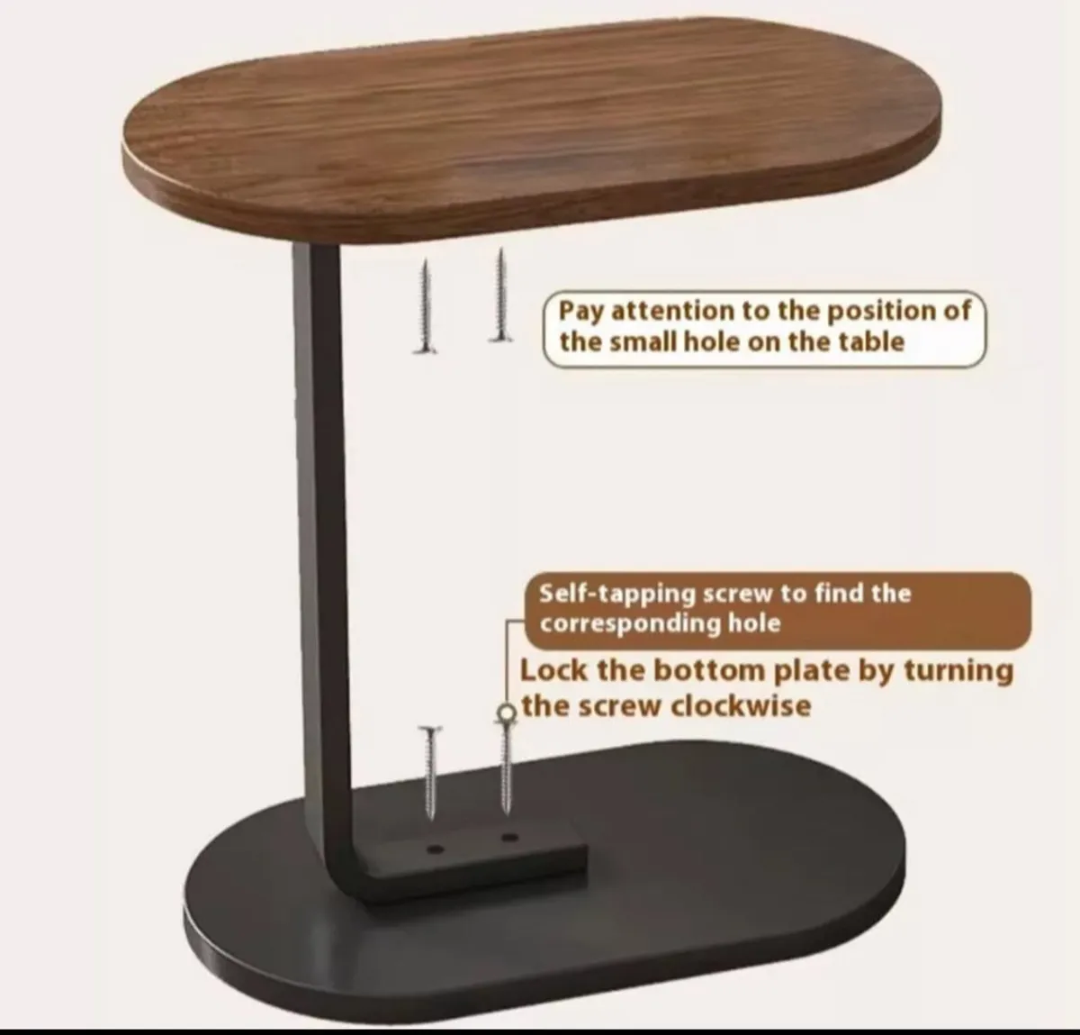 C Shaped Coffee Table Sofa End Side NEW - Image 3