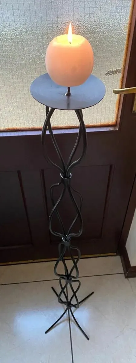 Beautiful Tall Sturdy Cast Iron Candle Holder - Image 4