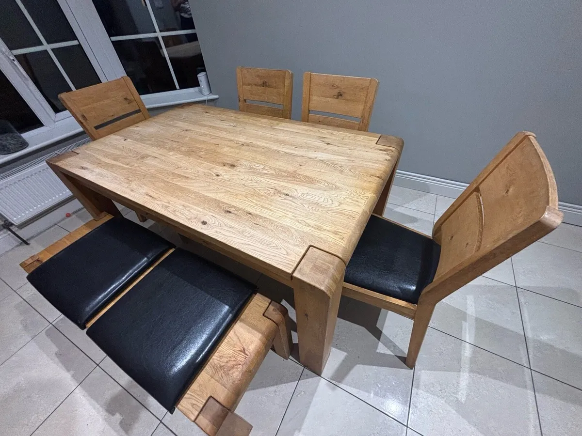 Solid Oak Dining Set - Image 1