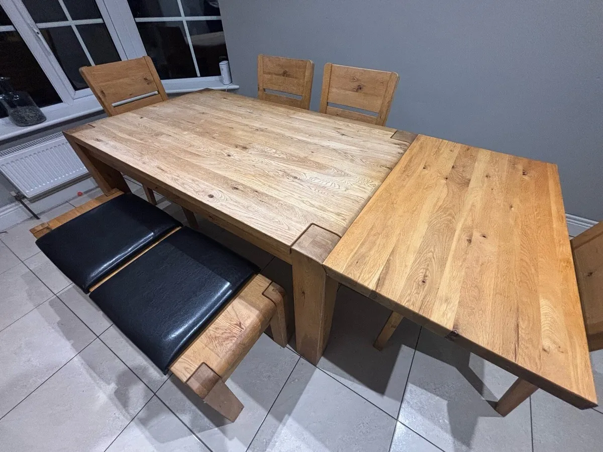 Solid Oak Dining Set - Image 4