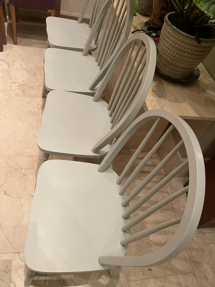 4 x Light Grey Kitchen Dining Chairs - Can Deliver - Image 2