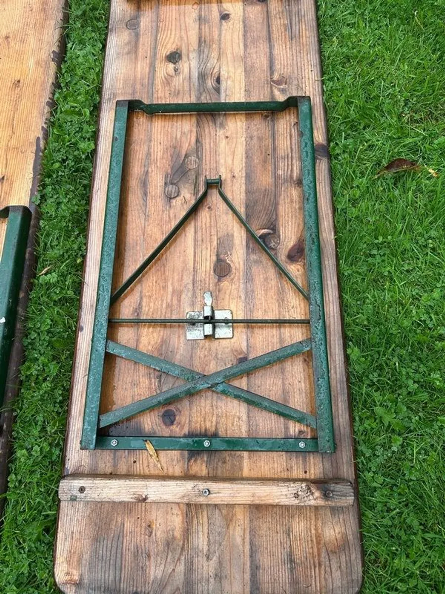 Beer garden table and bench set. - Image 4