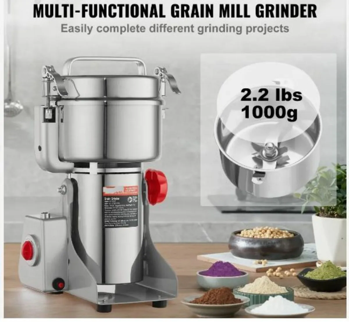 1000g Electric Grain Mill Grinder - Image 4