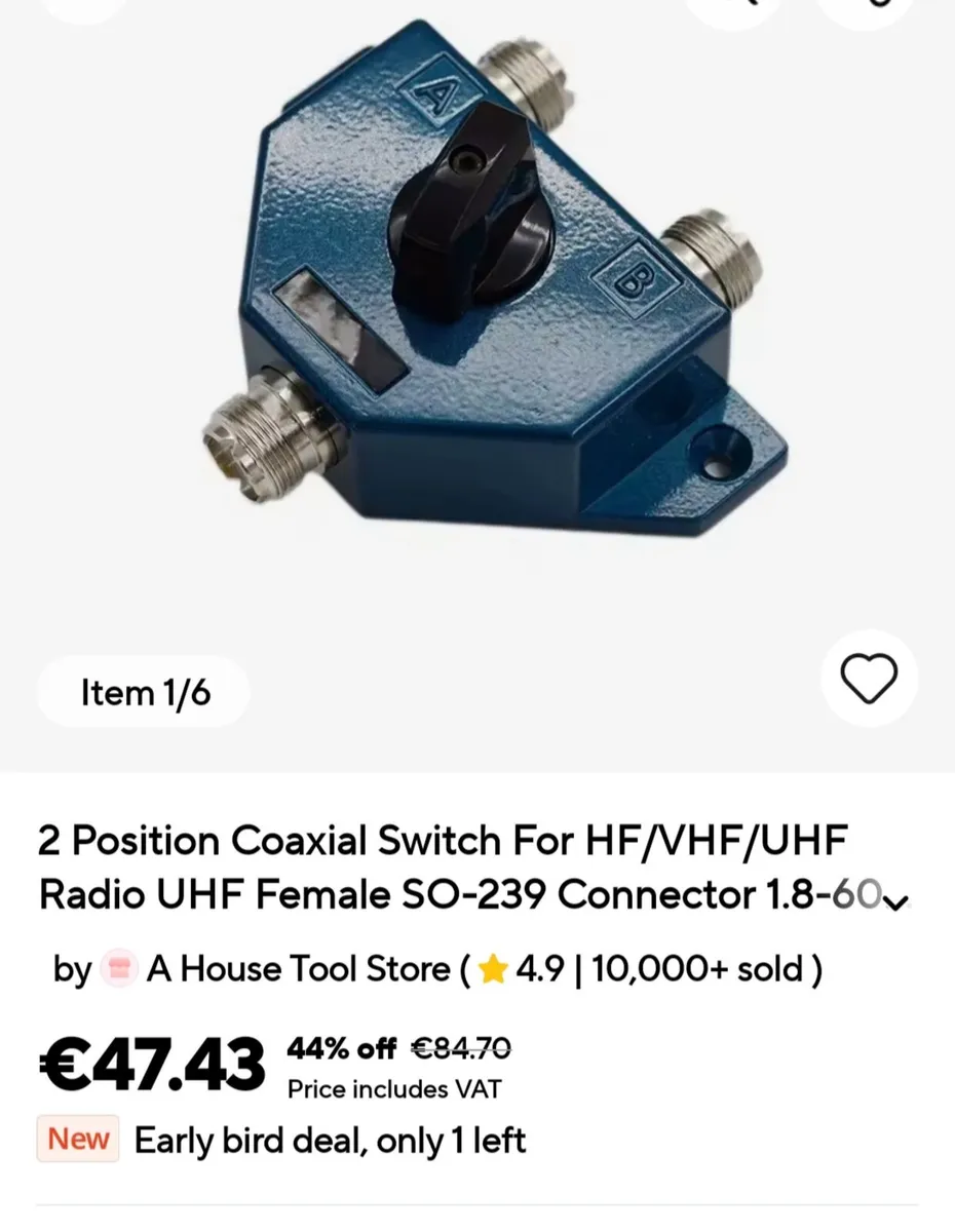 Antenna switch for ham radio cb scanner radio