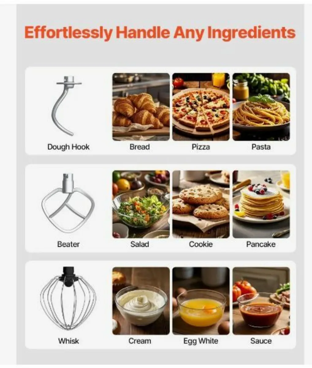 Stand Mixer, 6 QT Dough Mixer - Image 2