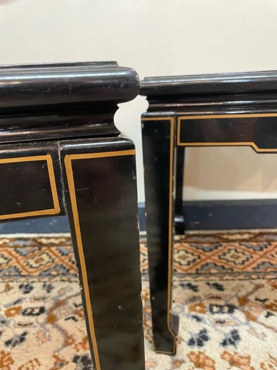 Pair of Chinoiserie Lacquered Side Tables - Image 2