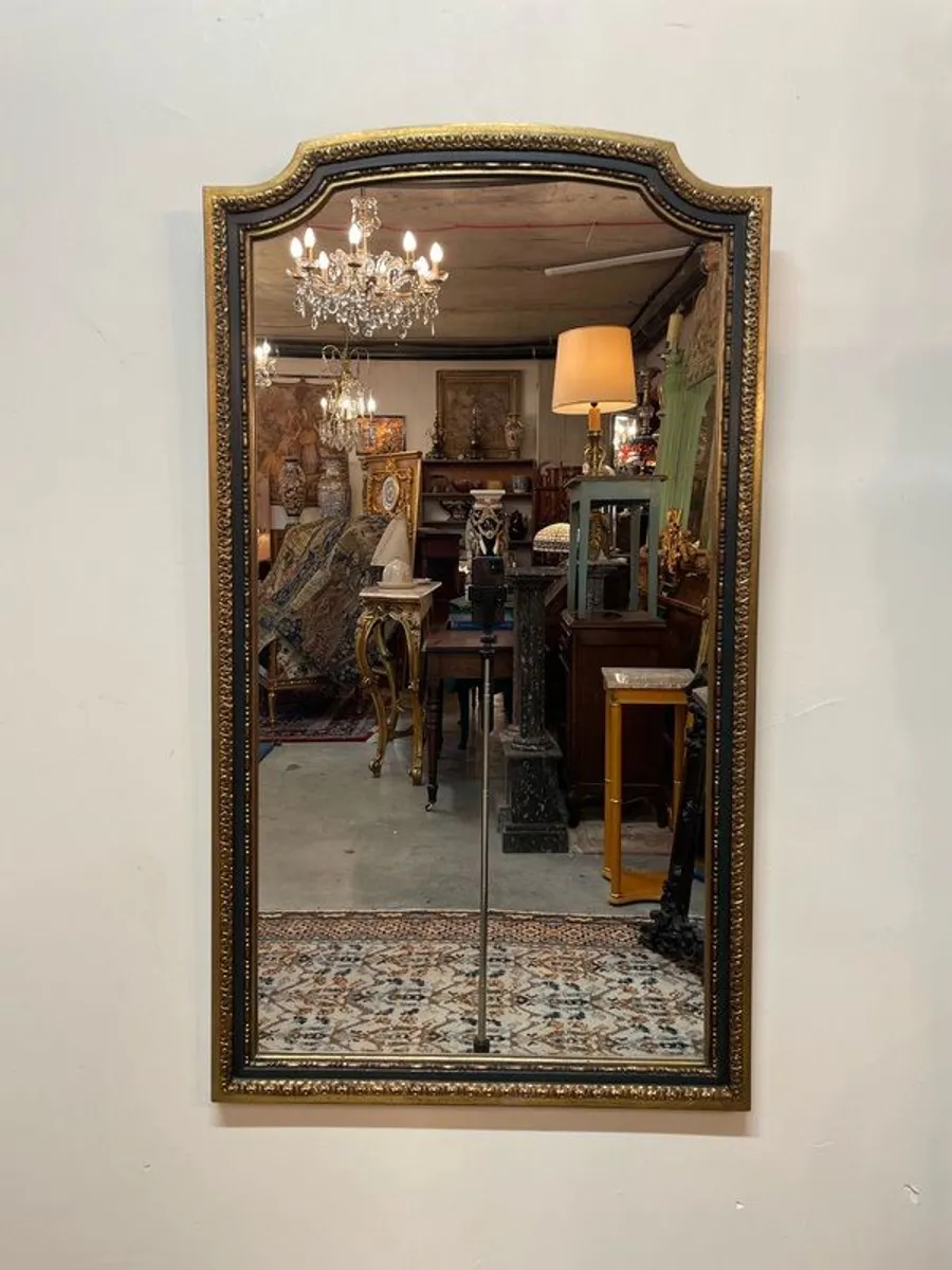 Parcel and Gilt Wood Vintage French Mirror - Image 1