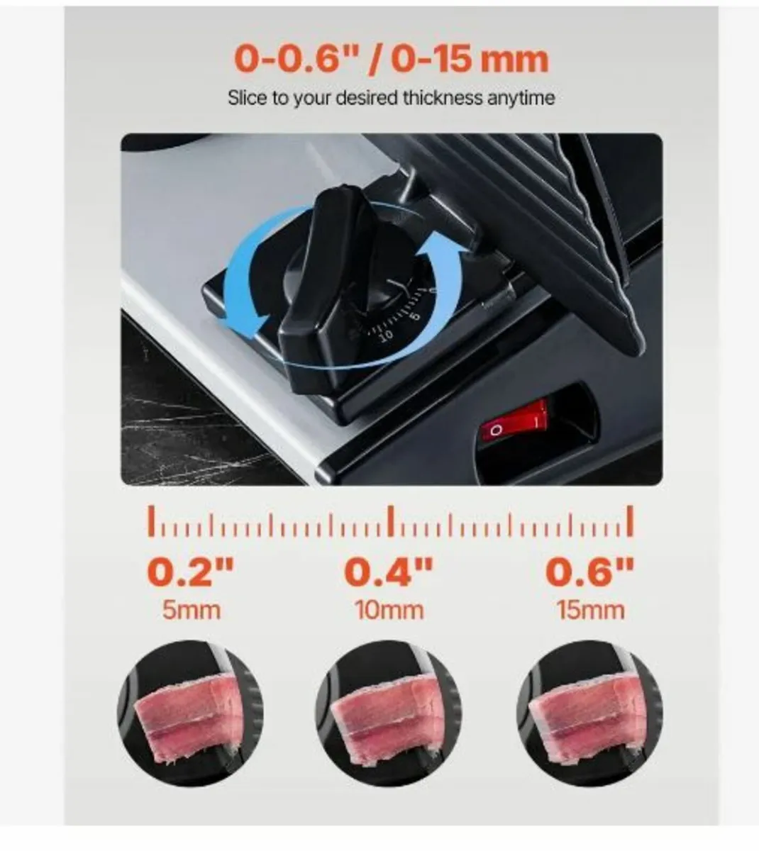 Meat Slicer, 7.5 inch Electric Deli Food Slicer - Image 2