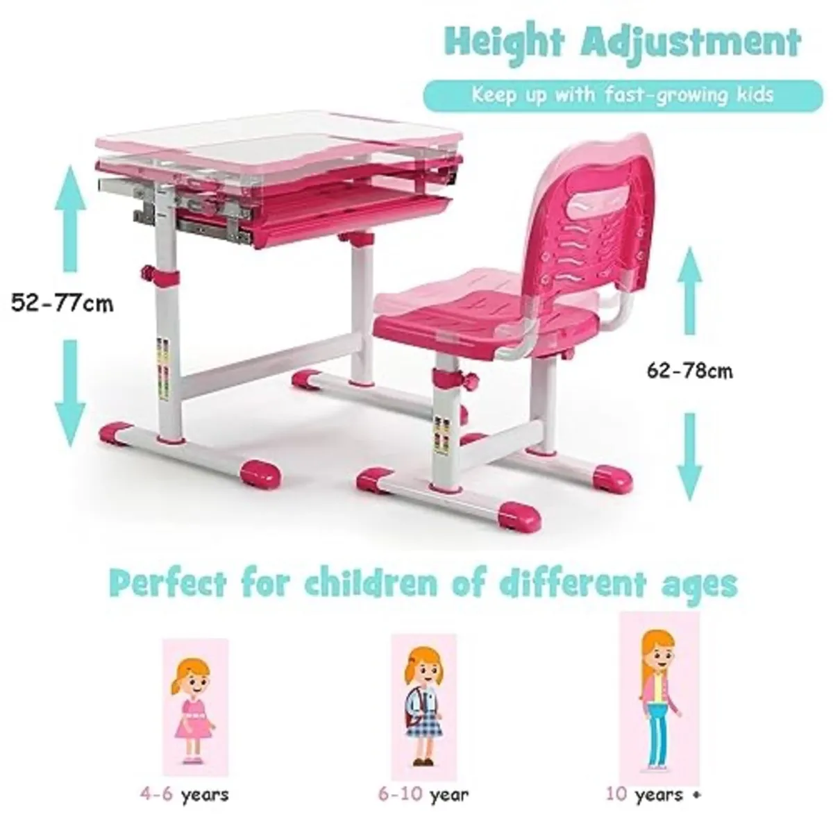Height Adjustable Children's Desk and Chair - Image 4