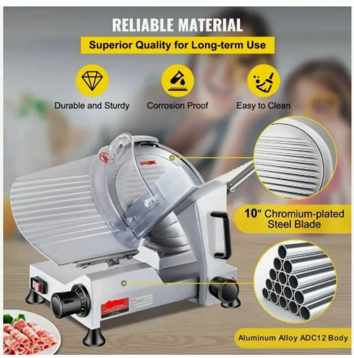 Commercial Meat Slicer, 240W Electric - Image 3