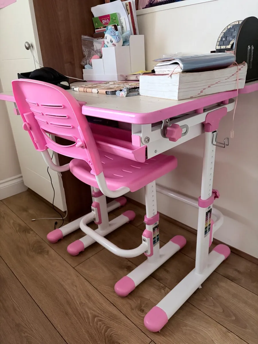 Height Adjustable Children's Desk and Chair - Image 1