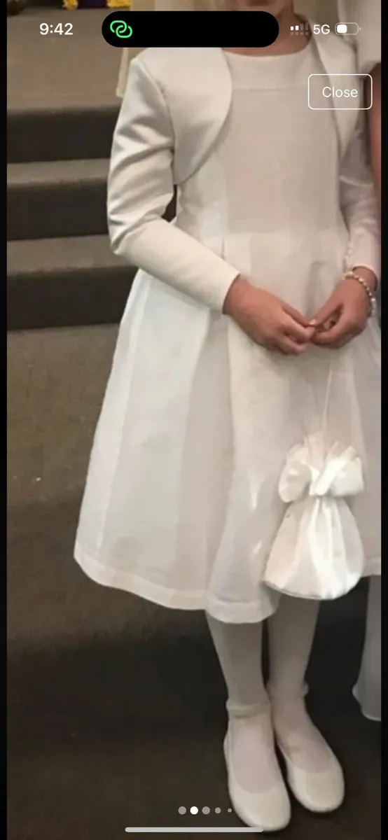 Communion dress, bolero, veil and headpiece - Image 1