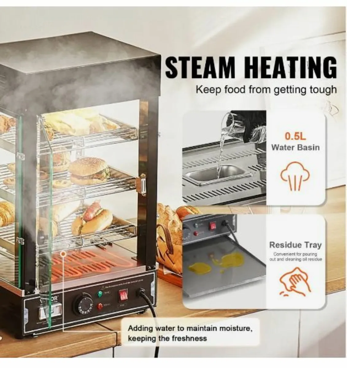 3-Tier Commercial Food Warmer Display - Image 4