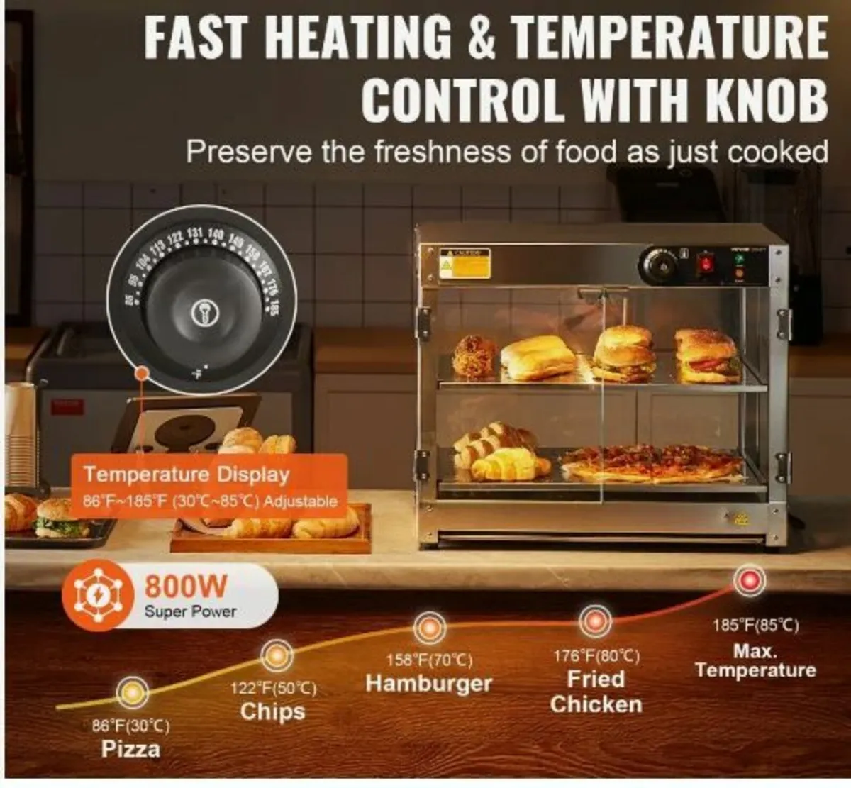 2-Tier Commercial Food Warmer Display - Image 2