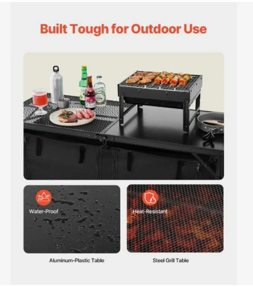 Camping Kitchen Table, Folding Outdoor - Image 3