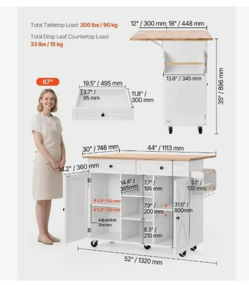 Kitchen Island Cart - Image 4