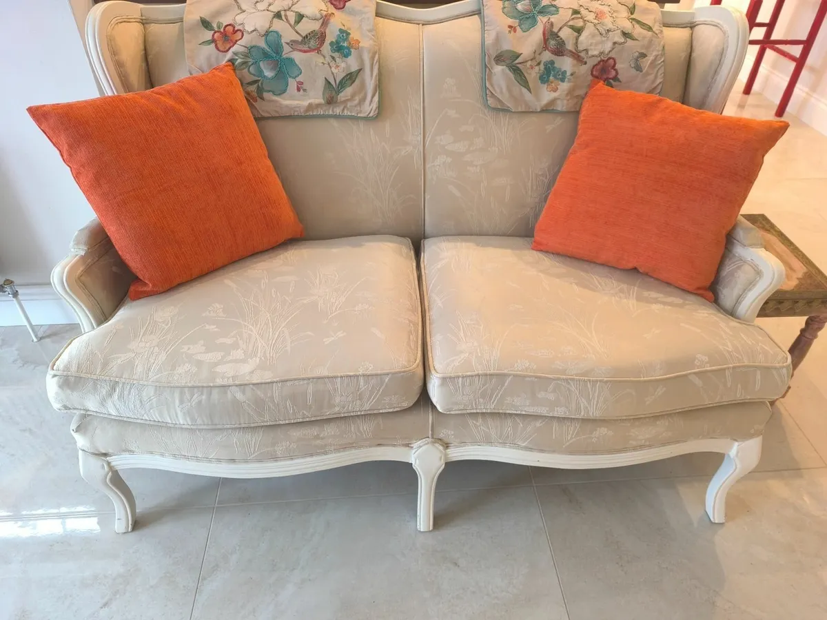 2 Seater Cream Sofa Couch - Image 4
