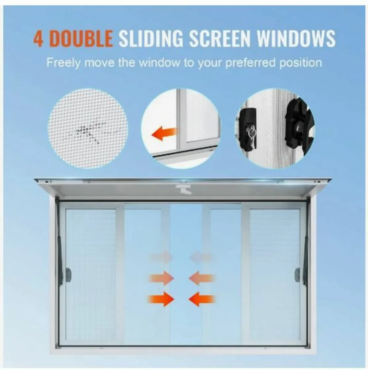122L x 91.4W cm Concession Stand Serving Window - Image 4