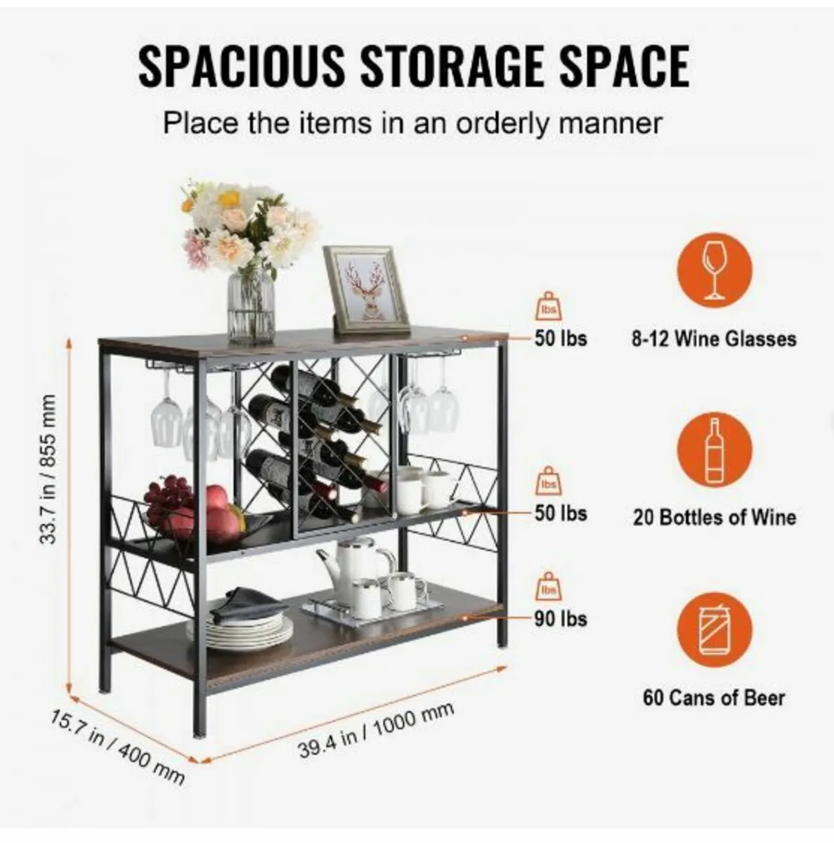 40 Inch Industrial Bar Cabinet - Image 3